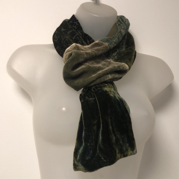 VTG Burnout Bohemian Velvet Rectangular Scarf Double-Layer - Picture 1 of 15